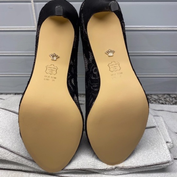 Black Lace high-heel shoes with sparkle embellishments 8.5M - Picture 4 of 6